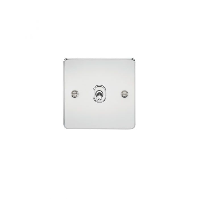 MLA Flat Plate 10AX 1G 2 Way Toggle Switch - Polished Chrome