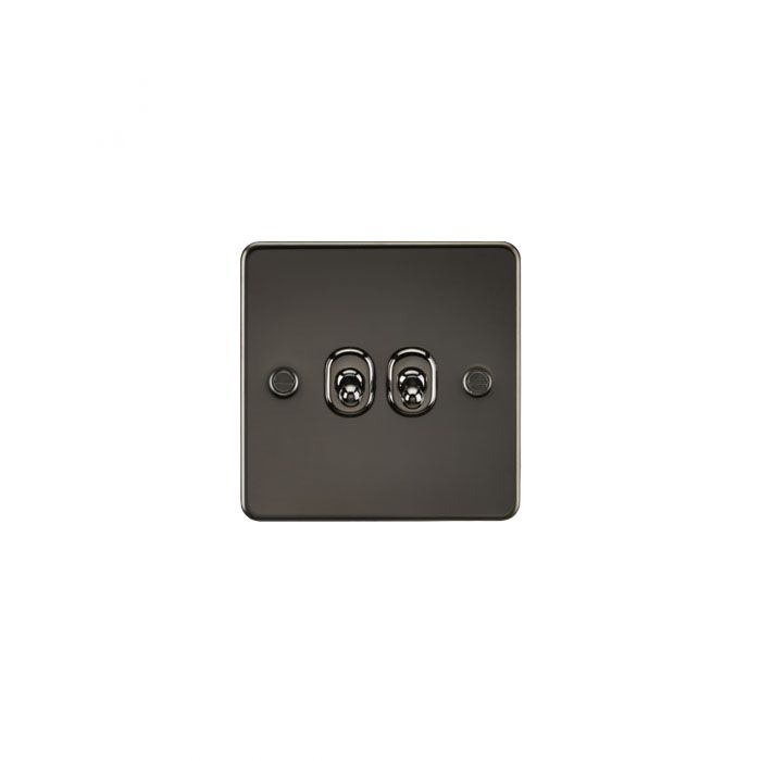MLA Flat Plate 10AX 2G 2-way toggle switch - gunmetal