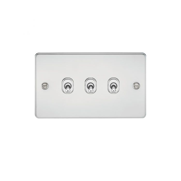 MLA Flat Plate 10AX 3G 2-way toggle switch - polished chrome