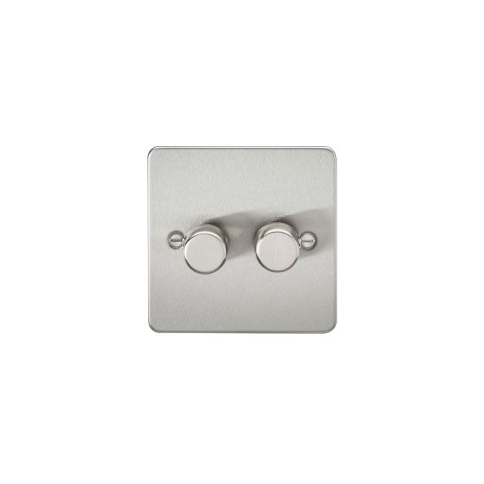 MLA Flat Plate 2G 2 way 10-200W (5-150W LED) trailing edge dimmer - Brushed Chrome