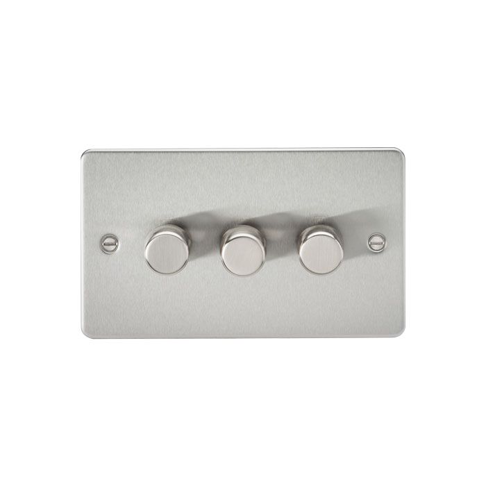 MLA Flat Plate 3G 2 way 10-200W (5-150W LED) trailing edge dimmer - Brushed Chrome