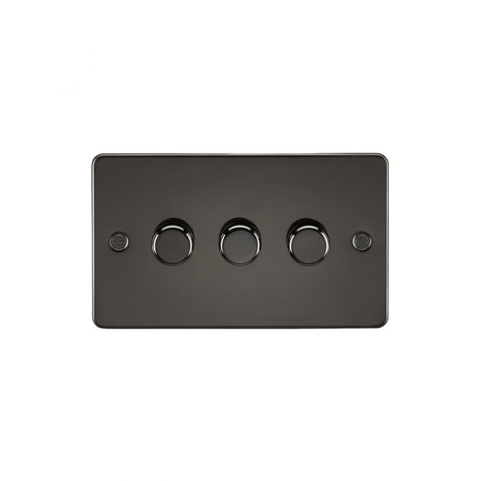 MLA Flat Plate 3G 2 way 10-200W (5-150W LED) trailing edge dimmer - Gunmetal
