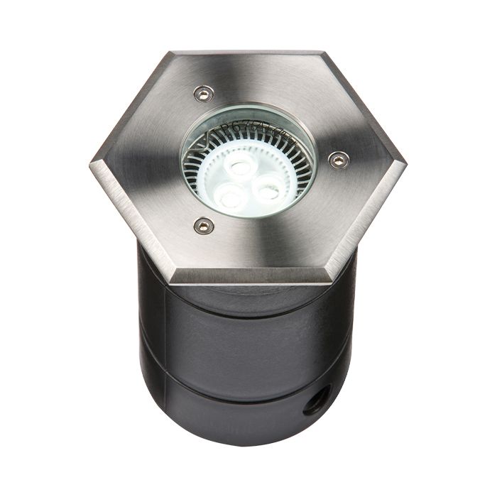MLA Knightsbridge 230V IP67 Hexagon Stainless Steel Walkover / Driveover Light