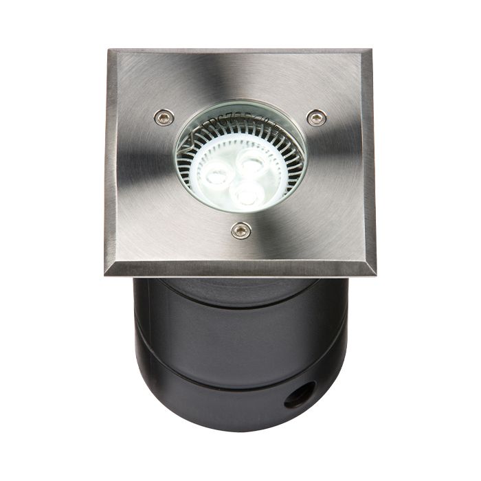 MLA Knightsbridge 230V IP67 Square Stainless Steel Walkover / Driveover Light