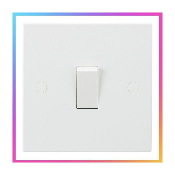 MLA Knightsbridge 10AX 1Gang 1 Way Switch White