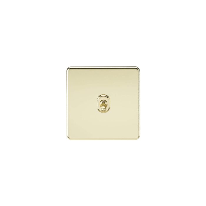 MLA Screwless 10AX 1G 2-Way Toggle Switch - Polished Brass