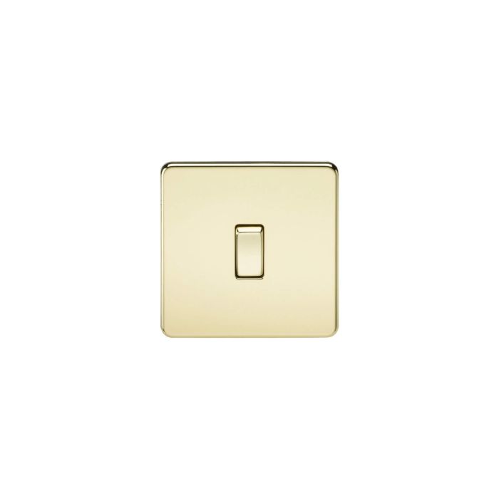 MLA Screwless 10AX 1G Intermediate Switch - Polished Brass