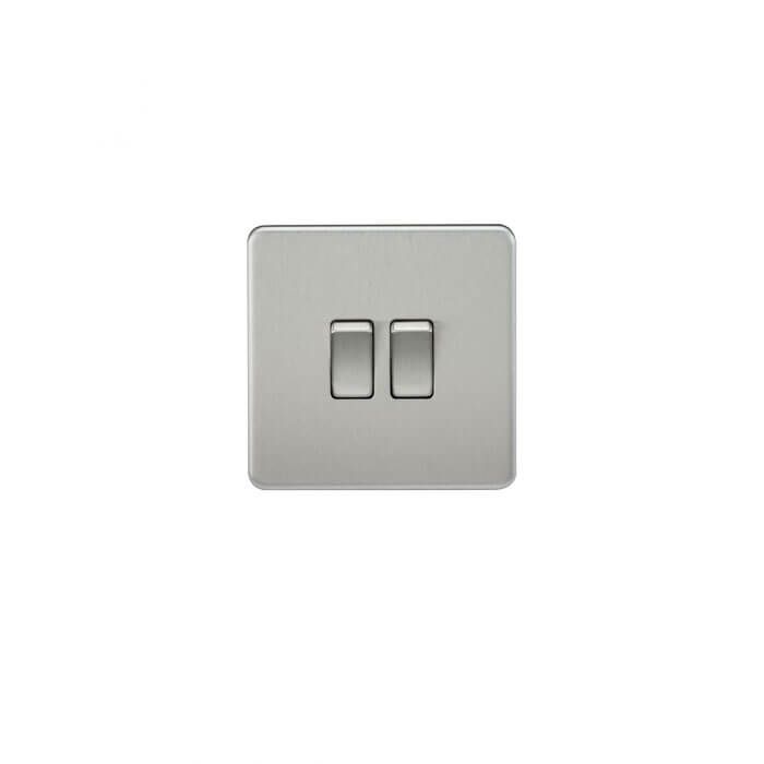 MLA Screwless 10AX 2G 2-Way Switch - Brushed Chrome