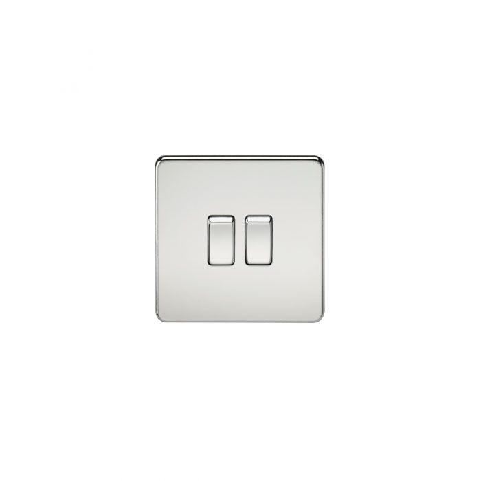MLA Screwless 10AX 2G 2-Way Switch - Polished Chrome