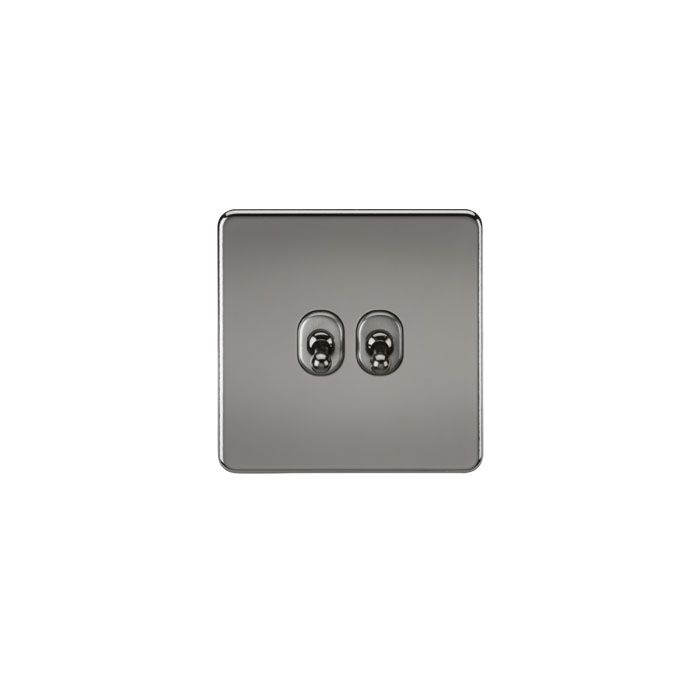 MLA Screwless 10AX 2G 2-Way Toggle Switch - Black Nickel