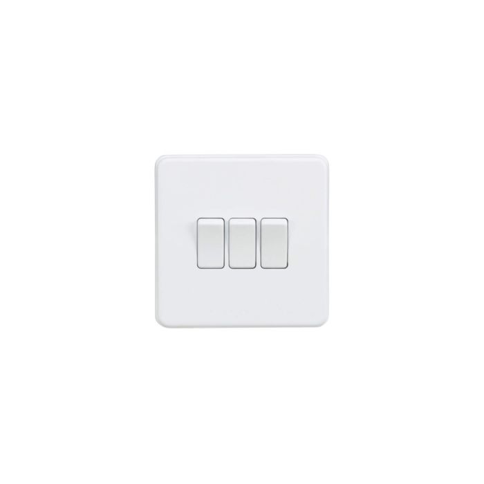MLA Screwless 10AX 3G 2-Way Switch - Matt White