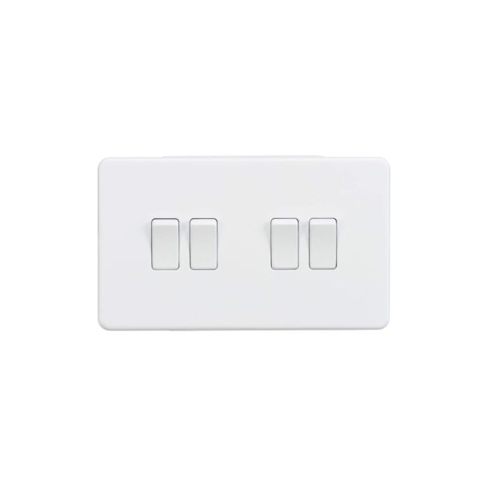MLA Screwless 10AX 4G 2-Way Switch - Matt White