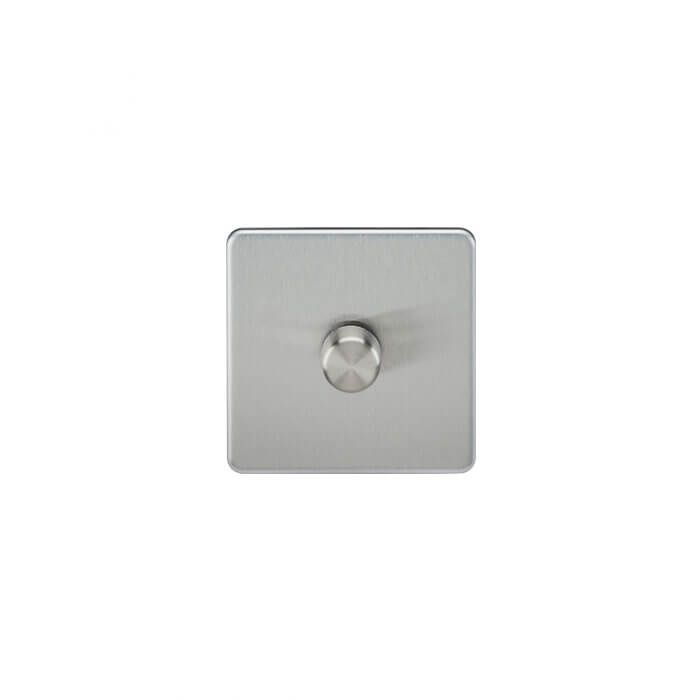 MLA Screwless 1G 2-way 10-200W (5-150W LED) trailing edge dimmer - Brushed Chrome