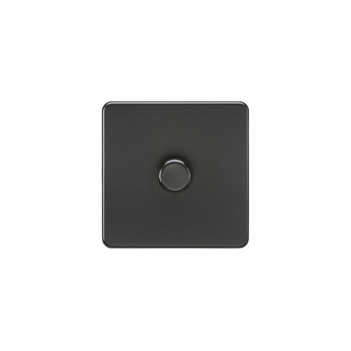 MLA Screwless 1G 2-way 10-200W (5-150W LED) trailing edge dimmer - Matt Black