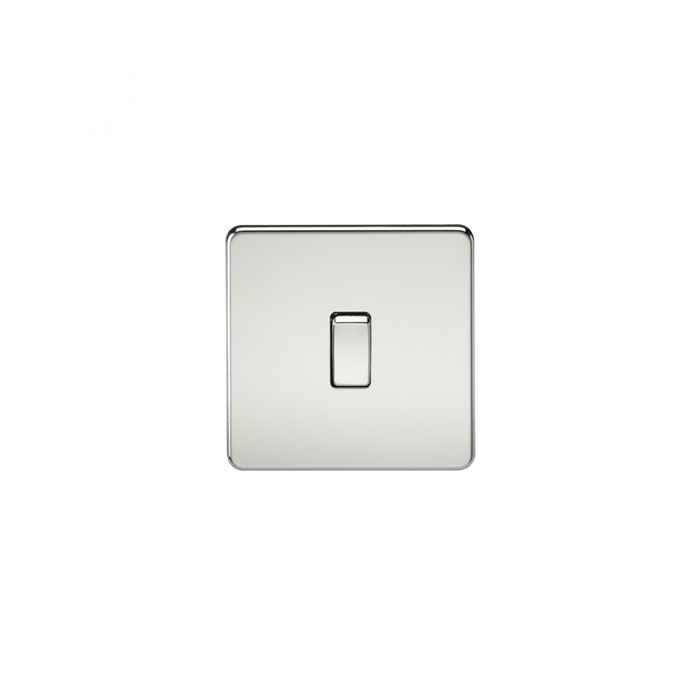 MLA Screwless 20A 1G DP Switch - Polished Chrome