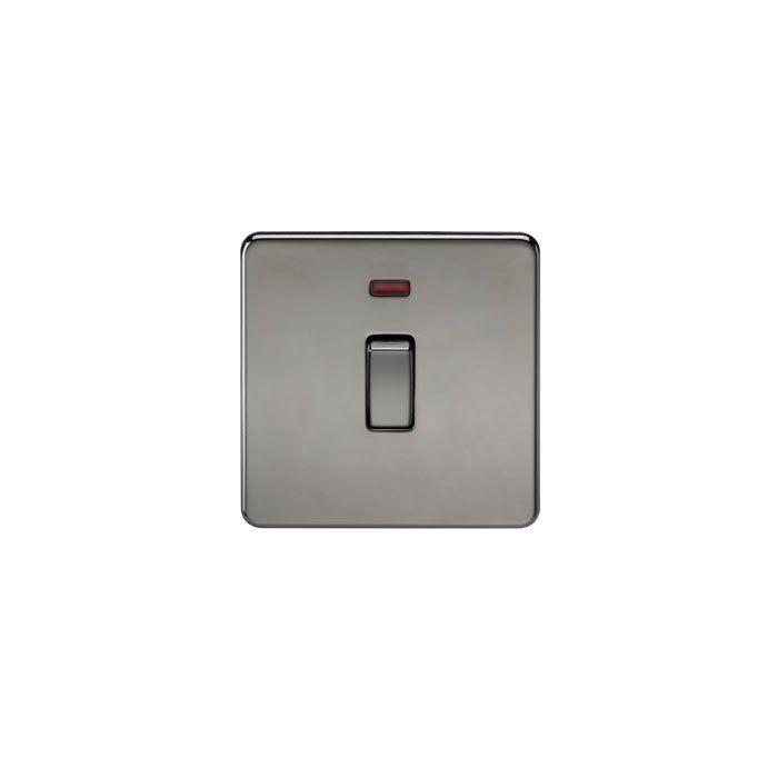 MLA Screwless 20A 1G DP Switch with Neon - Black Nickel