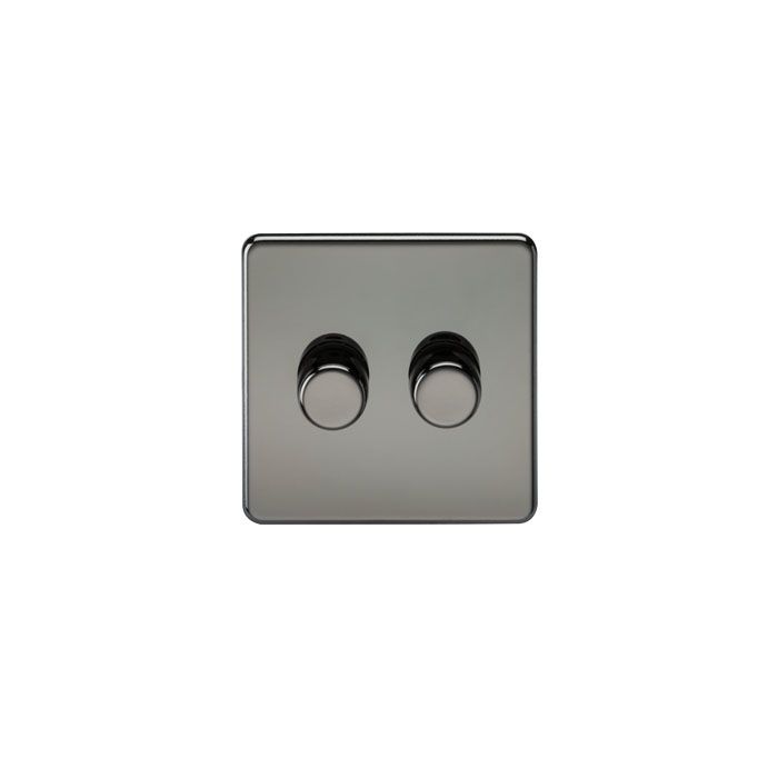 MLA Screwless 2G 2-way 10-200W (5-150W LED) trailing edge dimmer - Black Nickel