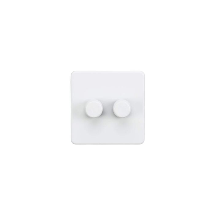MLA Screwless 2G 2-way 10-200W (5-150W LED) trailing edge dimmer - Matt White