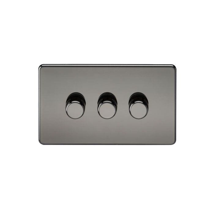 MLA Screwless 3G 2-way 10-200W (5-150W LED) trailing edge dimmer - Black Nickel