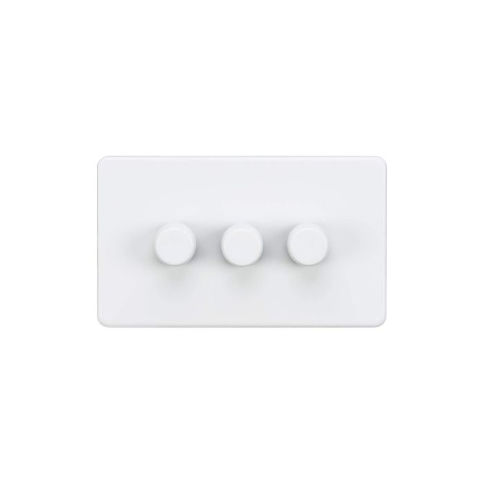 MLA Screwless 3G 2-way 10-200W (5-150W LED) trailing edge dimmer - Matt White