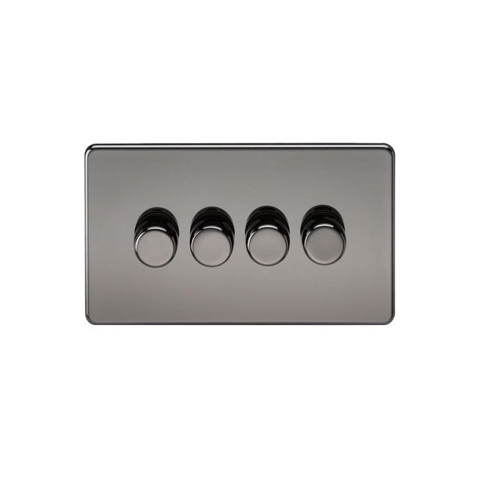 MLA Screwless 4G 2-way 10-200W (5-150W LED) trailing edge dimmer - Black Nickel