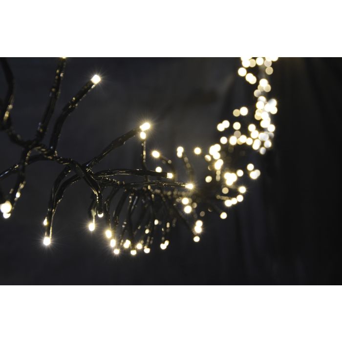 Multi-Sequence LED Outdoor Cluster String Lights with 24-Hour Auto Timer - White