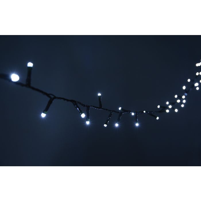 Multi-Sequence LED Outdoor String Lights with 24-Hour Auto-Timer - Cool White