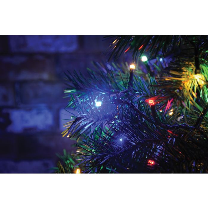 Multi-Sequence LED Outdoor String Lights with 24-Hour Auto-Timer - Multi Coloured