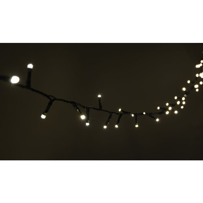 Multi-Sequence LED Outdoor String Lights with 24-Hour Auto-Timer - Very Warm White