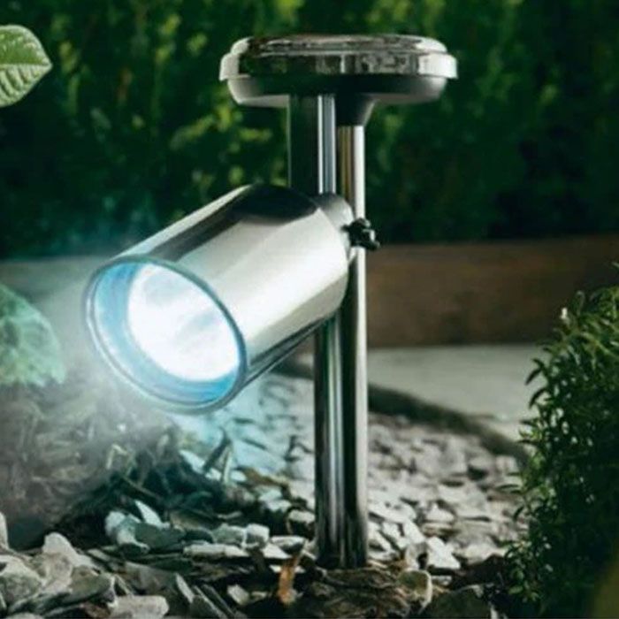 Noma Stainless Steel Solar Outdoor Spotlight 