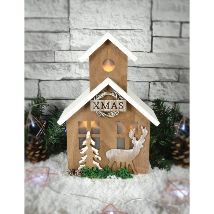 Nordic Wooden House Christmas Decoration