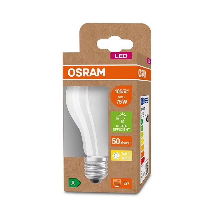 Osram 5W E27 Ultra-Efficient LED Frosted GLS Light Bulb