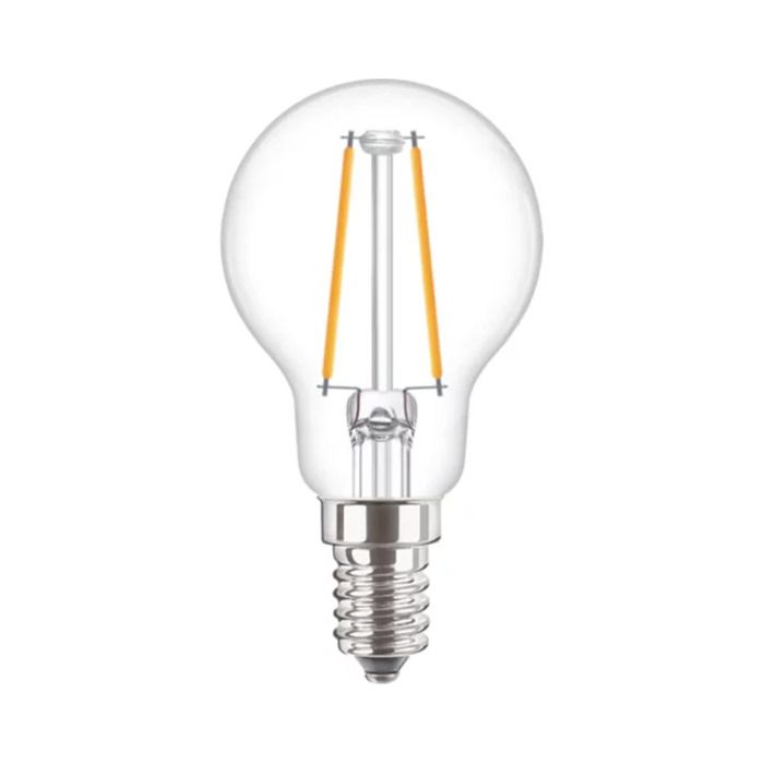 Philips CorePro E14 P45 Golf Ball LED Bulb 2W Clear Warm White - 25W Replacement