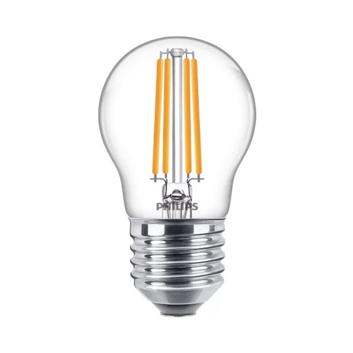 Philips CorePro E27 P45 Golf Ball LED Bulb 6.5W Clear Warm White - 60W Replacement