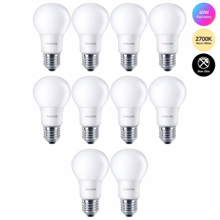 Philips CorePro LEDbulb ND 8-60W A60 E27 827 - 10 Pack