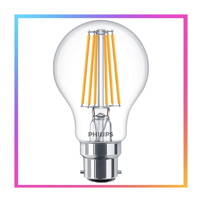 Philips LED 8w B22 WW GLS/A60 Clear Bulb