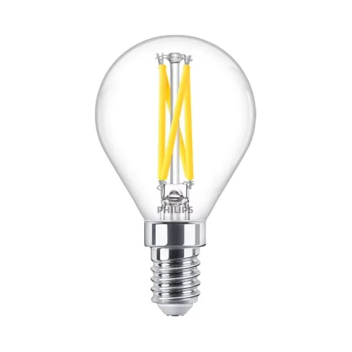 Philips Master DimTone E14 P45 Golf Ball LED Bulb 2.5W Clear Warm Glow - 25W Replacement
