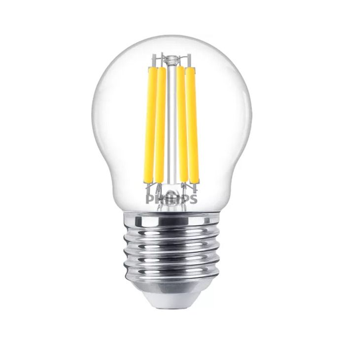 Philips Master Value E27 P45 Golf Ball LED Bulb 3.4W Clear Warm White Dimmable - 40W Replacement