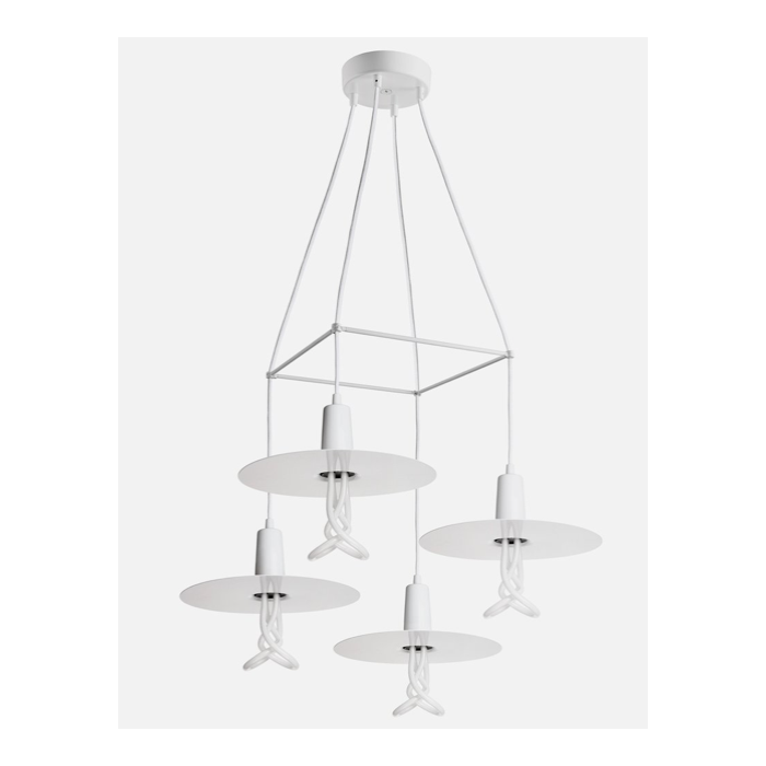 Plumen 4 Way Drop Cap Chandelier - White