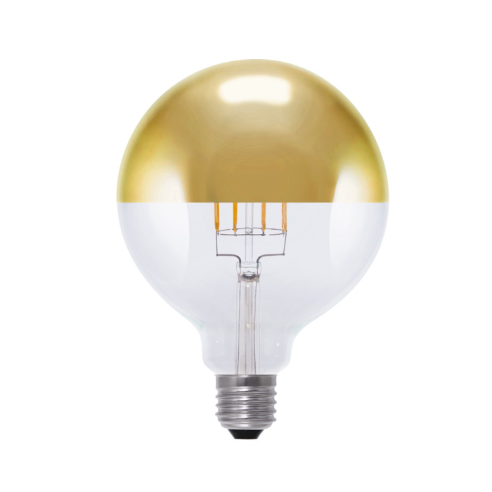 Segula LED Ambient 50494 8w Globe 125 Mirror Gold E27 450lm 2200K-2900K Dimmable
