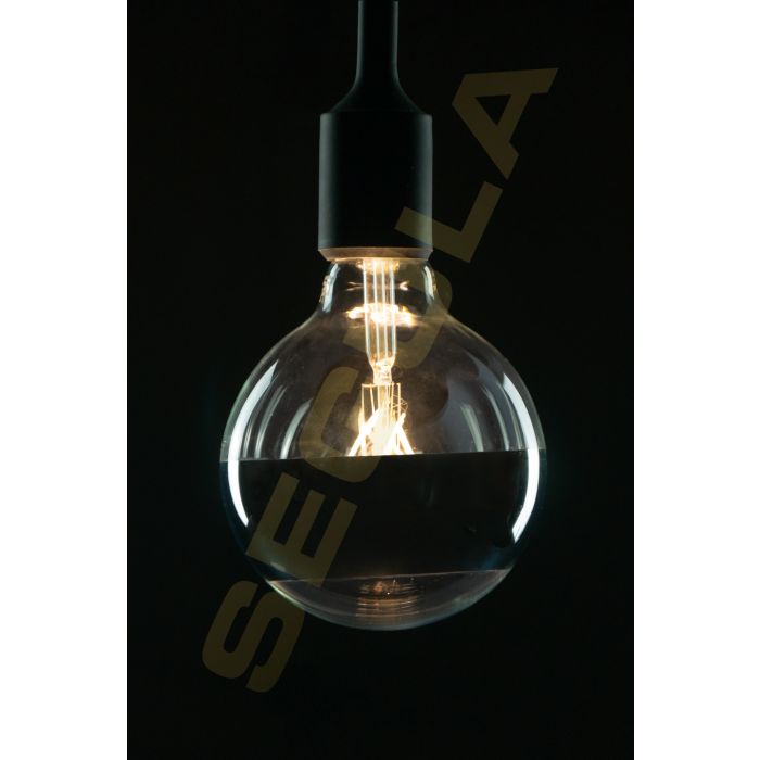 Segula LED Ambient 50499 8w Globe 125 Mirrored Silver Ring E27 400lm 2200K-2900K Dimmable