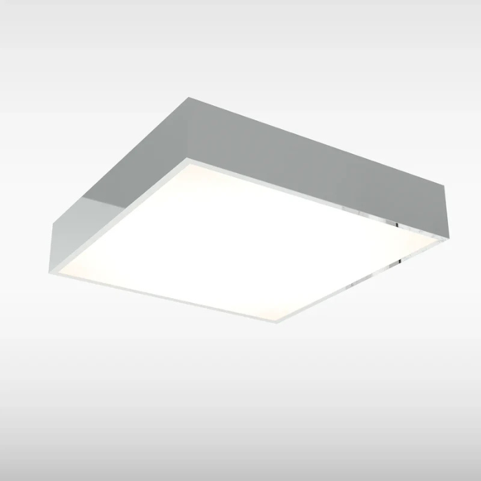 Sensio Arya Square Bathroom LED Ceiling Light, Chrome