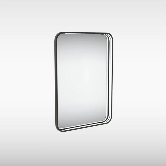 Sensio Aspect Rectangle Floating Edge LED Mirror, CCT, Touch Sensor, 600x800mm, Matt Black