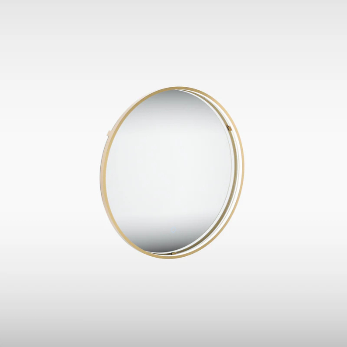 Sensio Aspect Round Floating Edge LED Mirror, CCT, Touch Sensor, Ø600mm, Brass