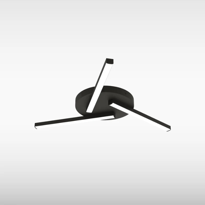 Sensio Auralis Linear LED Ceiling Light, CCT, 3 Light, Black