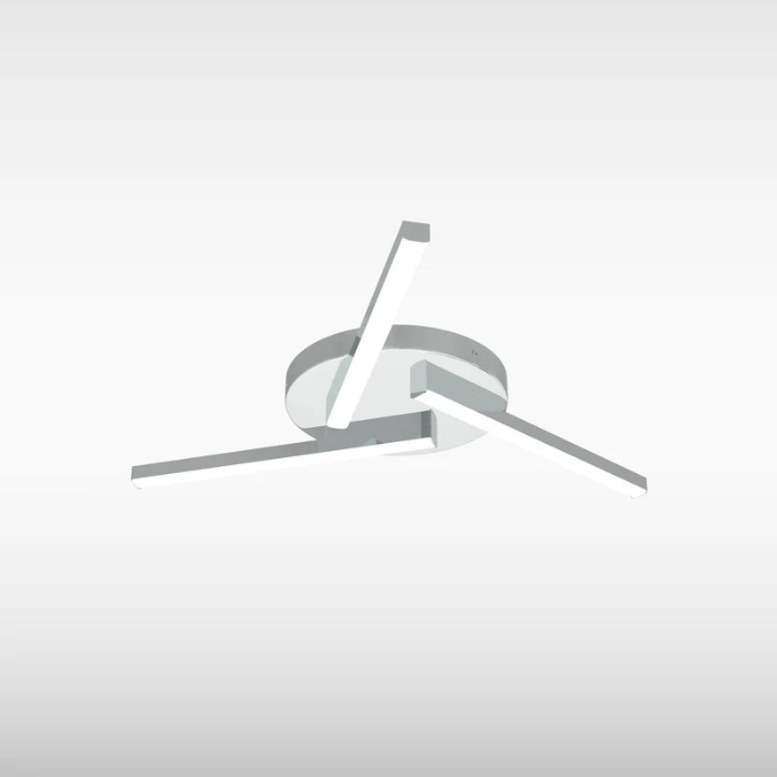 Sensio Auralis Linear LED Ceiling Light, CCT, 3 Light, Chrome