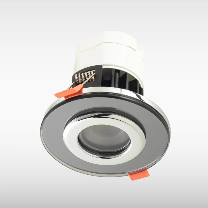 Sensio Circa LED Downlight, TrioTone (CCT), IP65, Dual Power, Smoked Glass