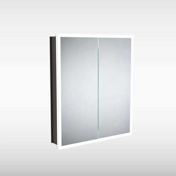Sensio Eclipse Recessed LED Mirror Cabinet, Double Door, TrioTone (CCT), 600x700mm, Black