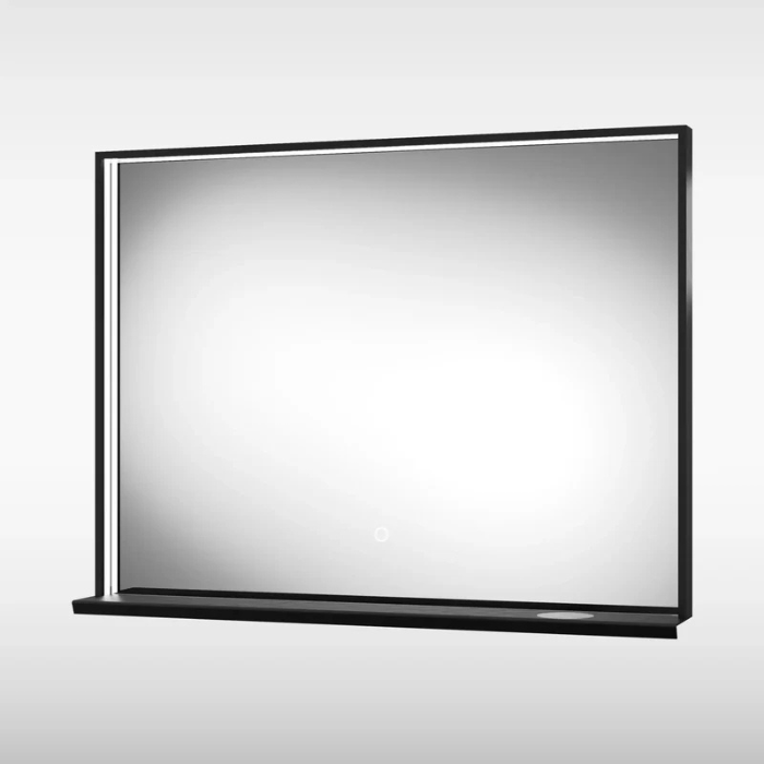 Sensio Element LED Mirror with Shelf & Qi Charger, TrioTone, 800x600x121mm
