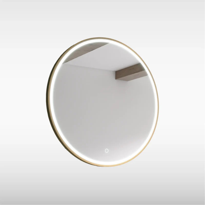 Sensio Frontier Round Seamless LED Mirror, CCT, Ø800mm, Brass